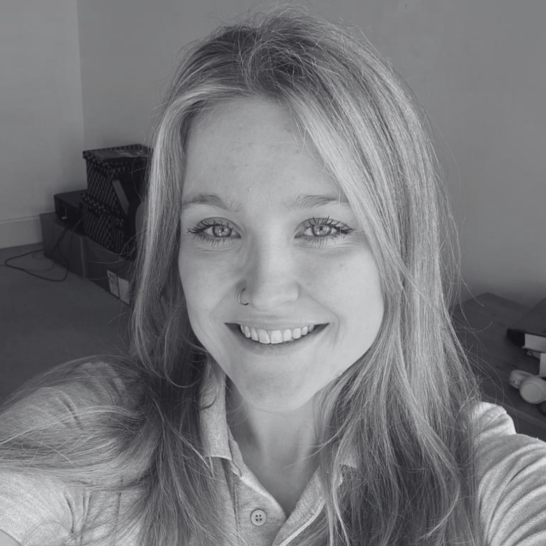 black and white headshot of sophie peters Vim Health